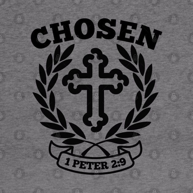 Chosen 1 Peter 2 9 Bible Verse Quote by GraceFieldPrints